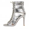 Cross-tied - high ankle heels - open toe - with back zipperHigh heels