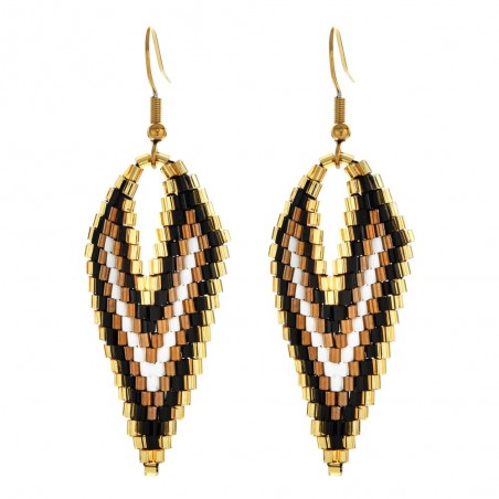 Long earrings with beads - V-shapedEarrings