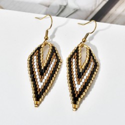 Long earrings with beads - V-shapedEarrings