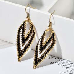 Long earrings with beads - V-shapedEarrings