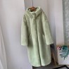 Fashionable fur coat with hoodie