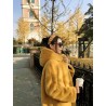Fashionable fur coat with hoodie