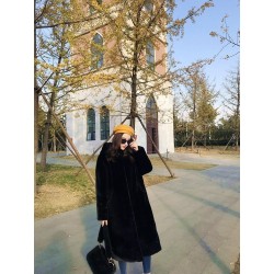 Fashionable fur coat with hoodieJackets