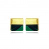 Luxurious square stud earrings - with turquoise - 925 sterling silver