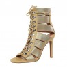 Cross-tied - high ankle heels - open toe - with back zipperHigh heels
