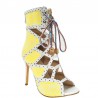 Sexy high heel ankle boots - hollow-out - lace-up - back zipper