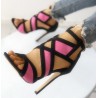 Sexy high heels - open toe - with ankle strap - crossed straps designHigh heels