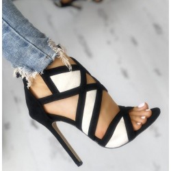 Sexy high heels - open toe - with ankle strap - crossed straps designHigh heels