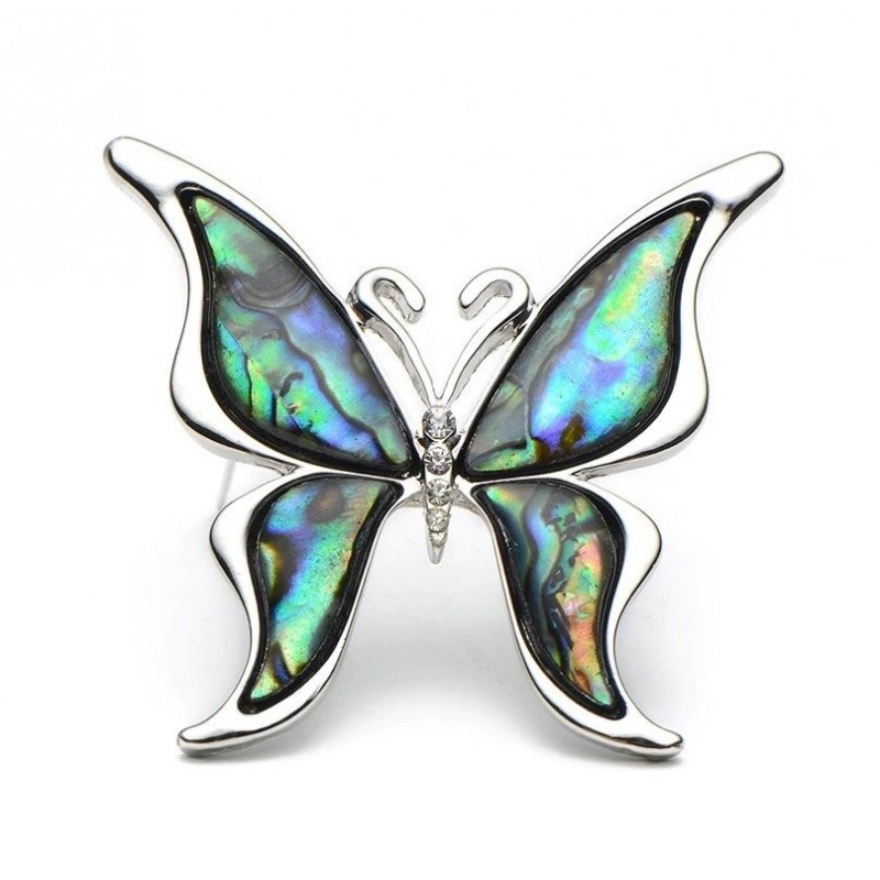 Borboleta com uma casca colorida - um broche de metal