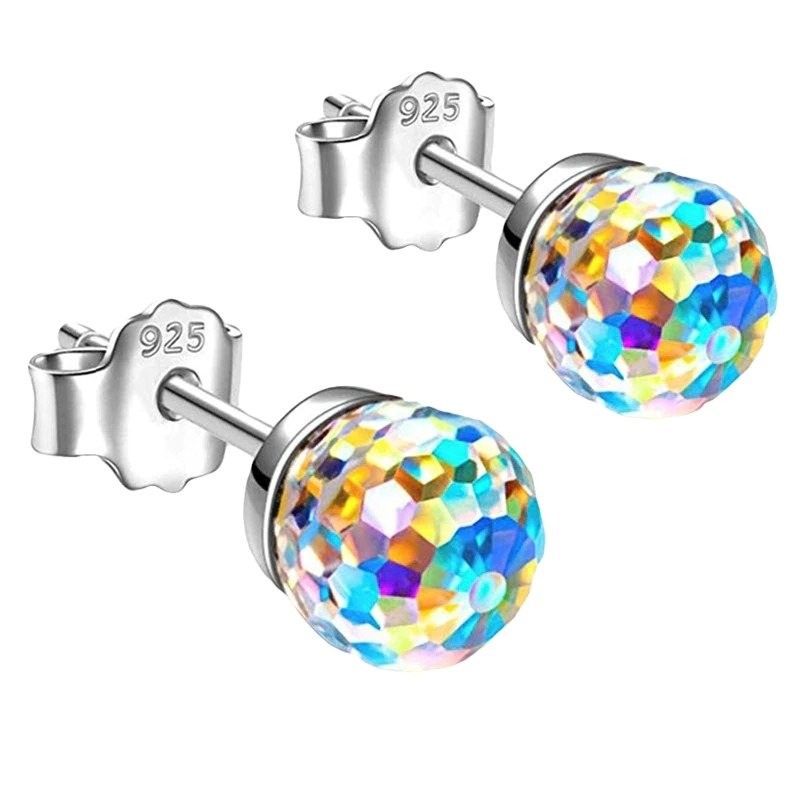 Brincos pequenos - bola de disco de cristal