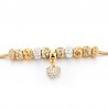 Elegant gold bracelet - with crystal beads & heartBracelets