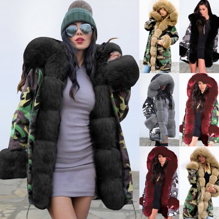 Long parka down jacket - with fur hood - waterproof