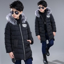 Warm down jacket - with fur collar - for boys