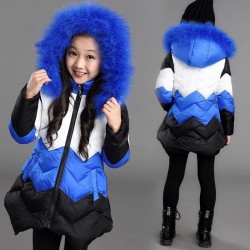 Warm down jacket - with detachable fur hood