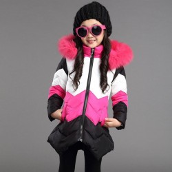 Warm down jacket - with detachable fur hood