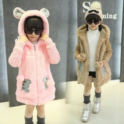 Warm fur coat - polar jacket - with hood