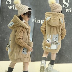 Warm fur coat - polar jacket - with hood