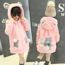 Warm fur coat - polar jacket - with hood