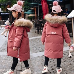 Thick winter jacket - with fur hood - waterproofKids