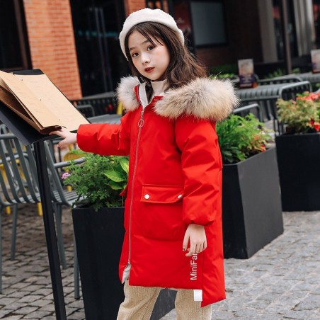 Thick winter jacket - with fur hood - waterproof