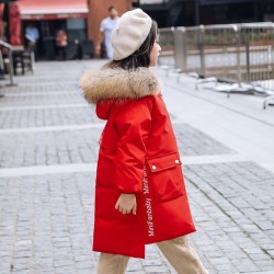 Thick winter jacket - with fur hood - waterproof