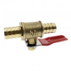 Ball valve with red handle - 6mm - 12mm - for water / oil / air / gas / fuel line shutoff - brassParts
