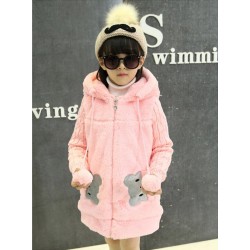 Warm fur coat - polar jacket - with hood
