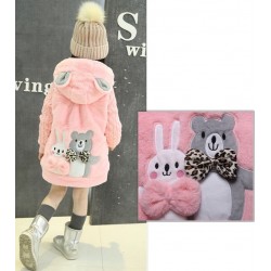 Warm fur coat - polar jacket - with hood