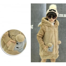 Warm fur coat - polar jacket - with hood