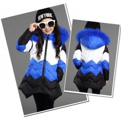 Warm down jacket - with detachable fur hood