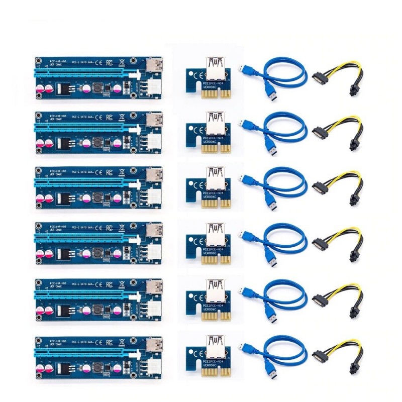 PCI-E riser card 006C - bitcoin miner - 1x to 16x - USB 3.0