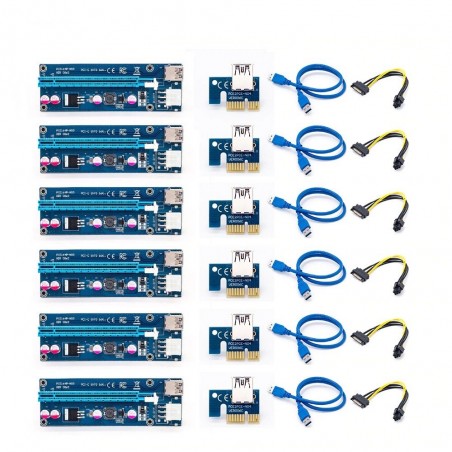 PCI-E riser card 006C - bitcoin miner - 1x to 16x - USB 3.0