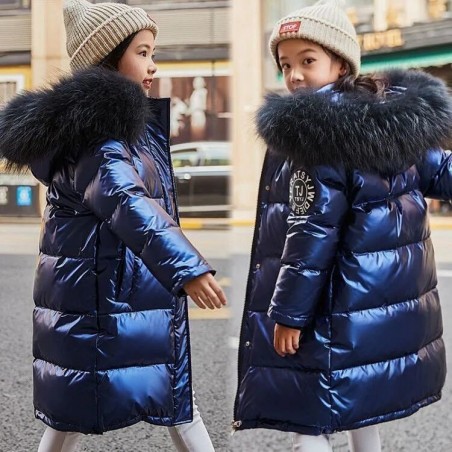 Warm thick jacket for kids - with fur hood - waterproofClothing