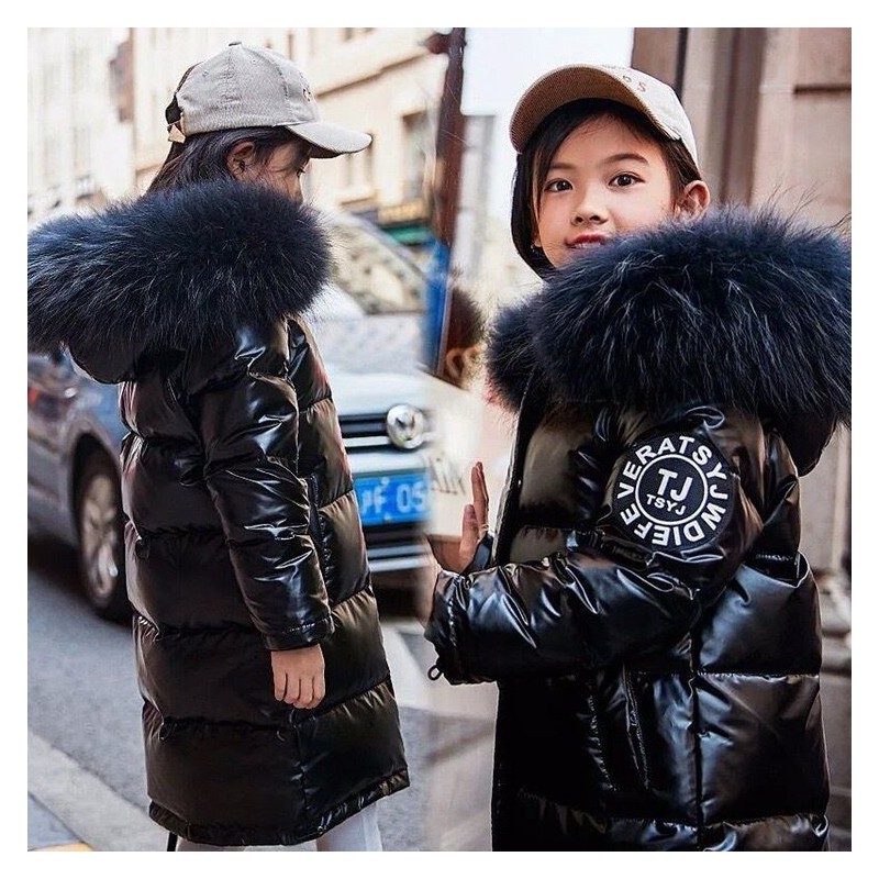 Warm thick jacket for kids - with fur hood - waterproofClothing