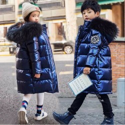 Warm thick jacket for kids - with fur hood - waterproofClothing