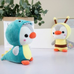 Small penguin - dressed as frog / unicorn / bee / dinosaur - plush toy - 23cm