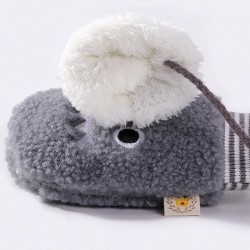 Kids warm plush gloves - one finger - with rope - animals designClothing