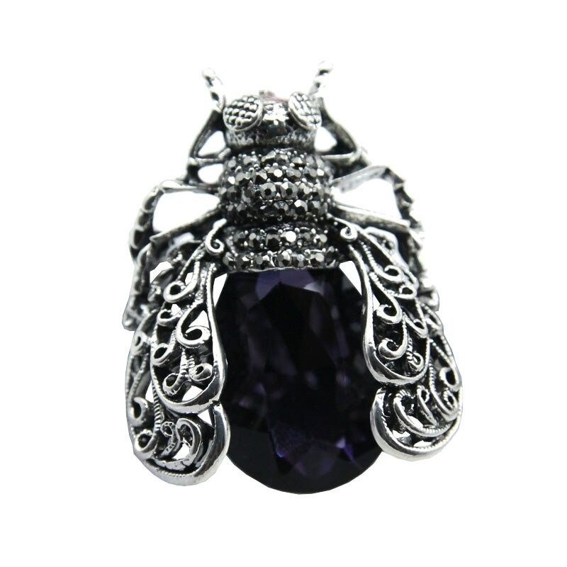 Crystal beetle - vintage broochBrooches
