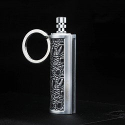 Vintage metal lighter - kerosene oil - with keyring