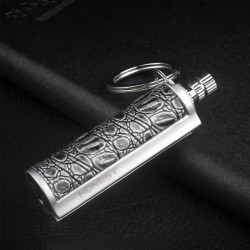 Vintage metal lighter - kerosene oil - with keyring