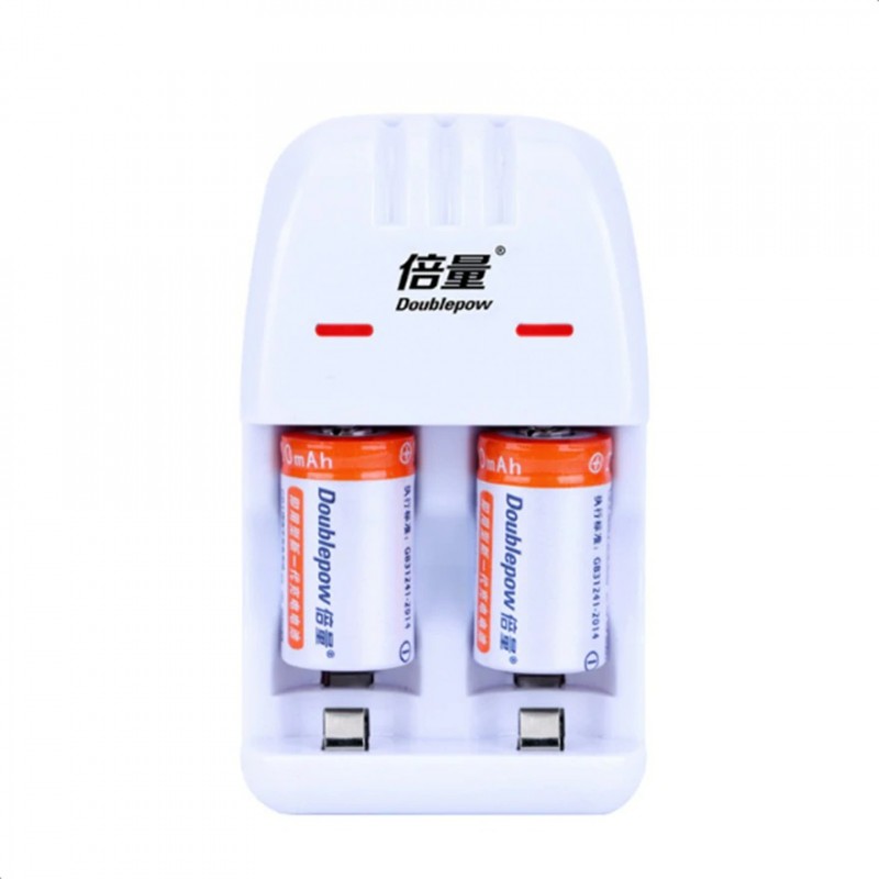 2 pieces Cr2 200mAh rechargeable battery - with Cr2/CR123A universal smart charger