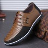 Casual leather shoes - breathable - with laces
