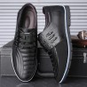 Casual leather shoes - breathable - with laces