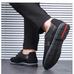 Casual leather shoes - breathable - with laces