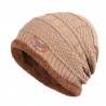 Knitted warm hat - with thick plush inside - unisex