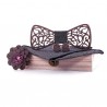 Cufflinks - lapel flower - handkerchief - bow tie - neckband strap - wooden set