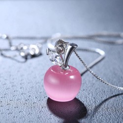 Apple shaped pendant - necklace - 925 sterling silverNecklaces