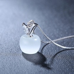 Apple shaped pendant - necklace - 925 sterling silver
