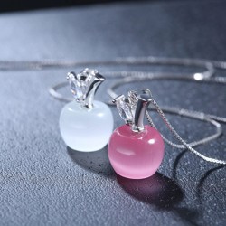 Apple shaped pendant - necklace - 925 sterling silver