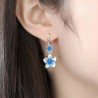 Crystal flowers - hook earrings - 925 sterling silverEarrings